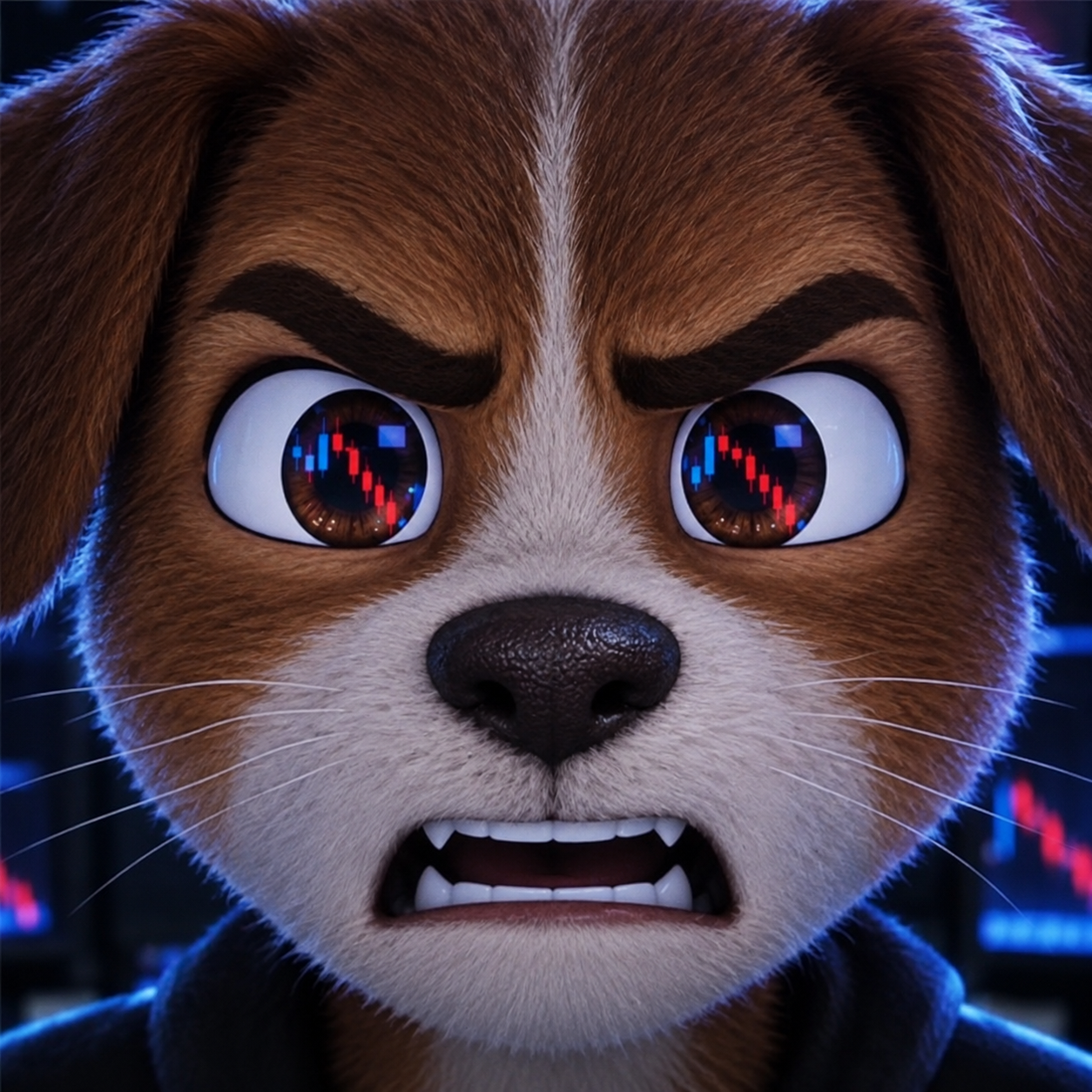 Trader Dog — the memecoin mascot watching the charts